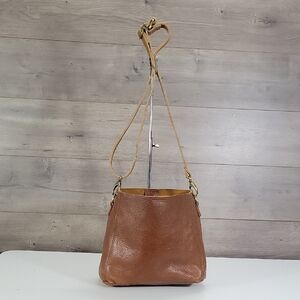 Portland Leather Goods Brown Tooled Leather Tote Crossbody Bag